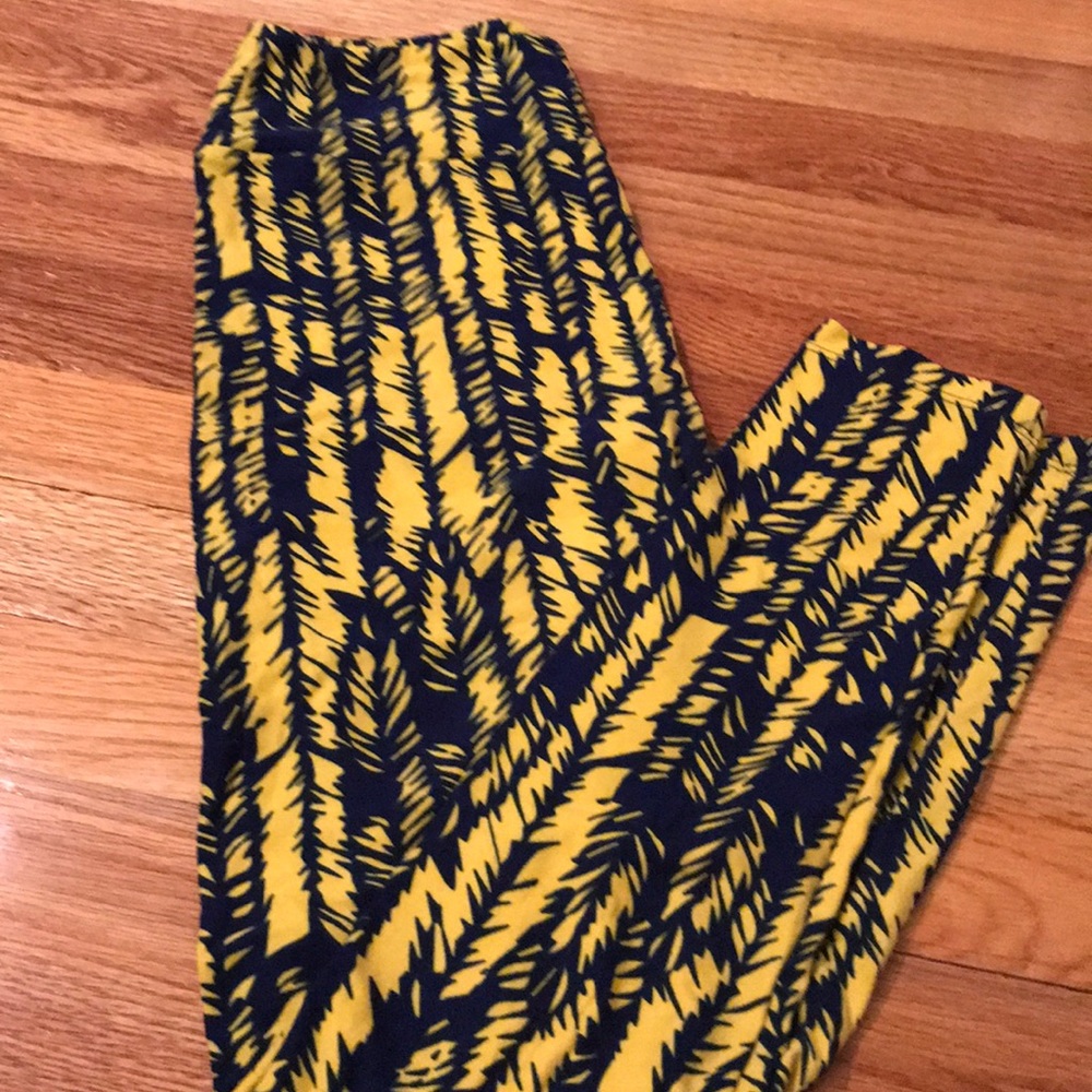 Navy and yellow LuLa Roe leggings